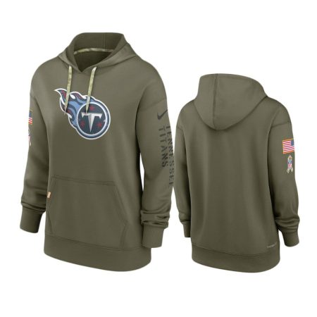 Women's Tennessee Titans Olive 2022 Salute to Service Performance Hoodie