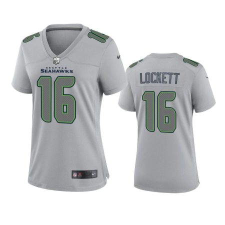 Women's Seattle Seahawks Tyler Lockett Gray Atmosphere Fashion Game Jersey