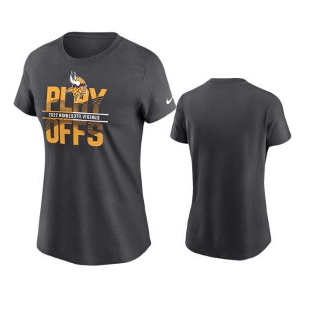 Women's Minnesota Vikings Gray 2022 NFL Playoffs T-Shirt