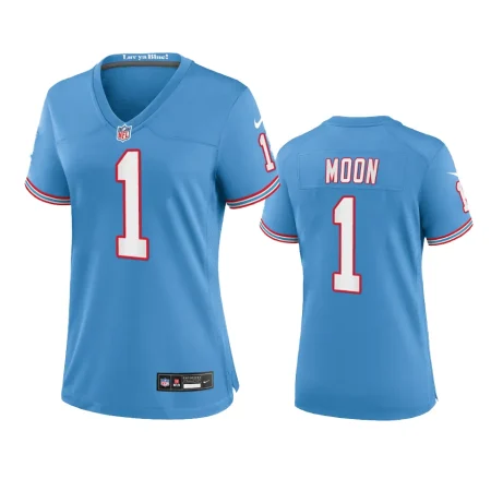 Women's Tennessee Titans Warren Moon Light Blue Oilers Throwback Game Jersey