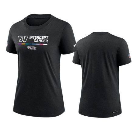Women's Washington Commanders Black Performance 2022 NFL Crucial Catch T-Shirt