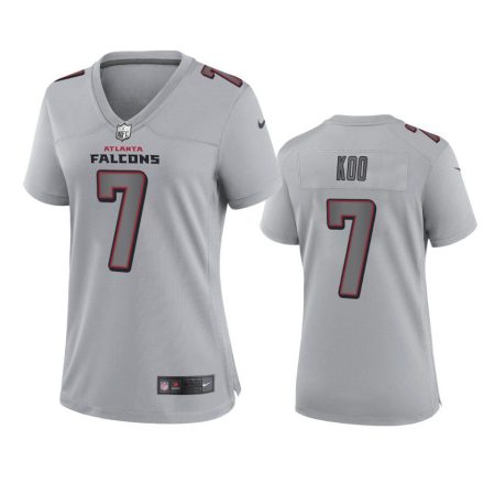 Women's Atlanta Falcons Younghoe Koo Gray Atmosphere Fashion Game Jersey