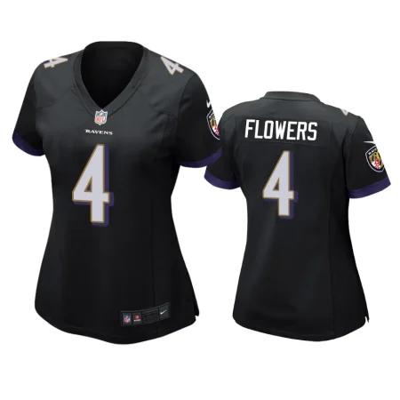 Women's Baltimore Ravens Zay Flowers Black Game Jersey