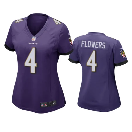 Women's Baltimore Ravens Zay Flowers Purple Game Jersey