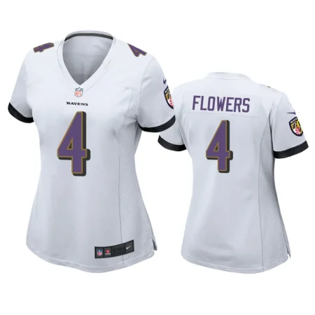 Women's Baltimore Ravens Zay Flowers White Game Jersey