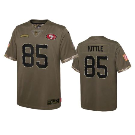 Youth San Francisco 49ers George Kittle Olive 2022 Salute To Service Limited Jersey