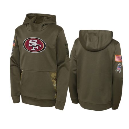 Youth San Francisco 49ers Olive 2022 Salute to Service Performance Hoodie
