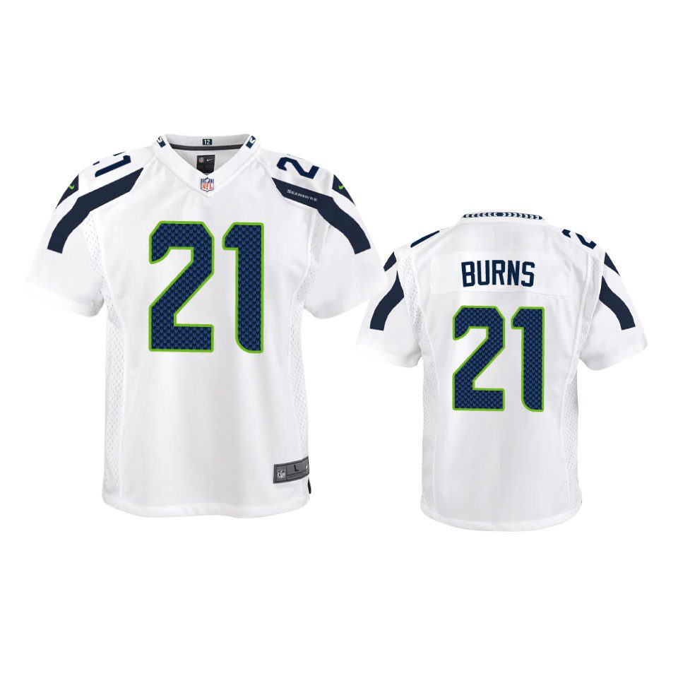 Youth Seattle Seahawks Artie Burns White Game Jersey 1 youth artie burns seahawks white game jersey