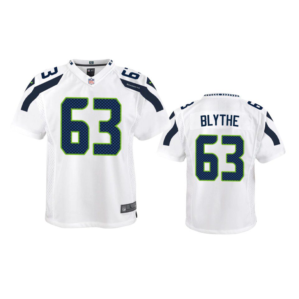 Youth Seattle Seahawks Austin Blythe White Game Jersey 1 youth austin blythe seahawks white game jersey