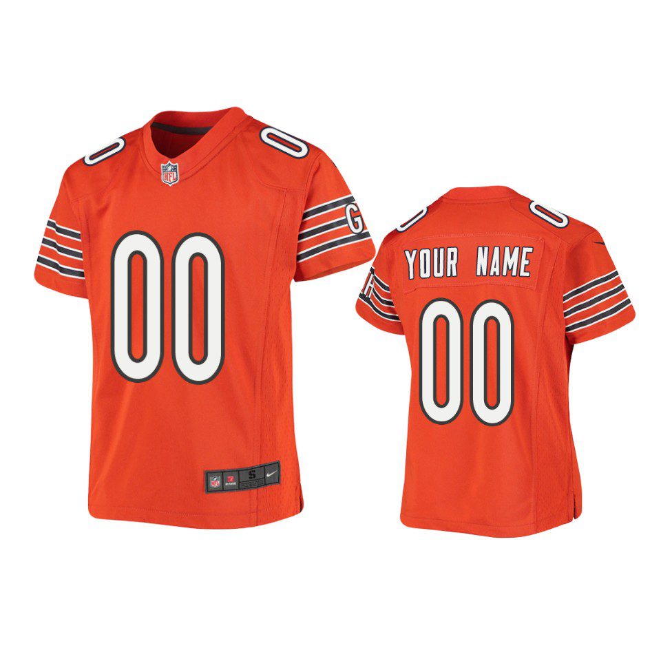 Youth Bears Custom Orange Game Jersey 1 youth bears custom game orange jersey
