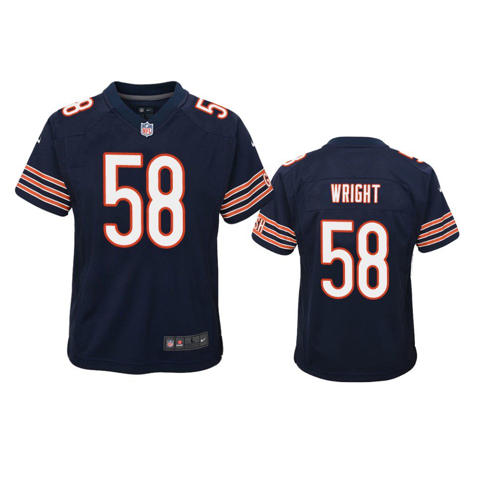 Youth Bears Darnell Wright Navy Game Jersey 1 youth bears darnell wright game navy jersey