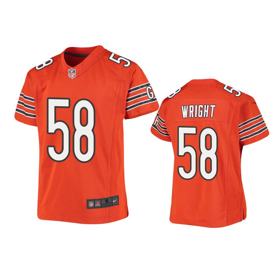 Youth Bears Darnell Wright Orange Game Jersey 1 youth bears darnell wright game orange jersey