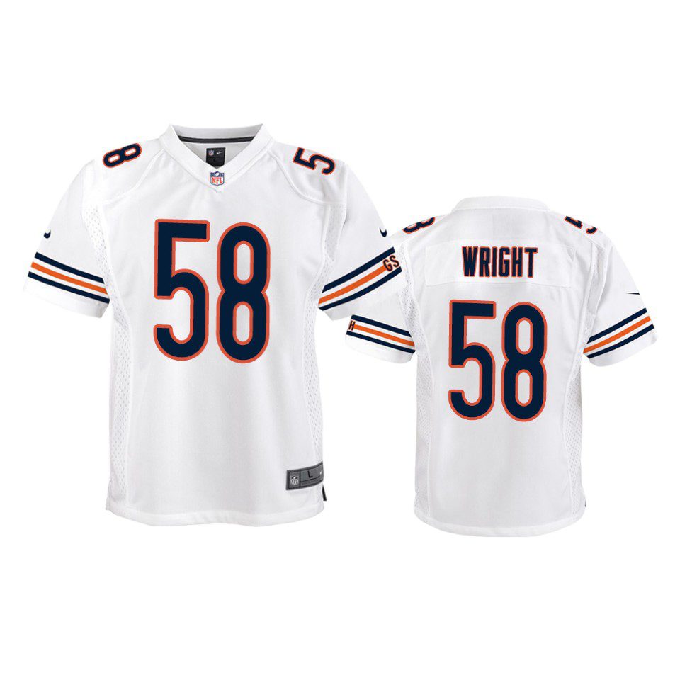 Youth Bears Darnell Wright White Game Jersey 1 youth bears darnell wright game white jersey
