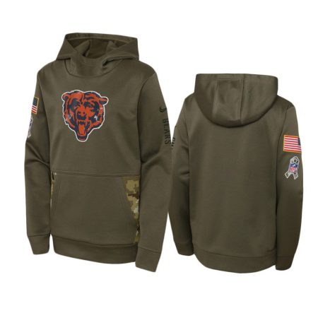 Youth Chicago Bears Olive 2022 Salute to Service Performance Hoodie