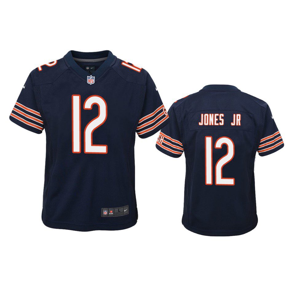 Youth Bears Velus Jones Jr. Navy Game Jersey 1 youth bears velus jones jr. game navy jersey
