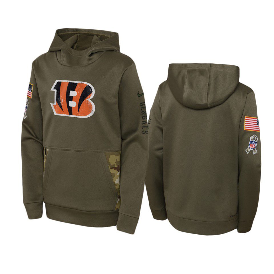 Youth Cincinnati Bengals Olive 2022 Salute to Service Performance Hoodie 1 youth bengals olive 2022 salute to service hoodie