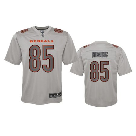 Youth Bengals Tee Higgins Gray Atmosphere Fashion Game Jersey
