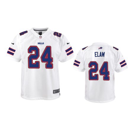 Youth Bills Kaiir Elam White Game Jersey