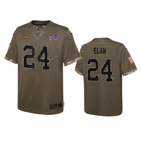 Youth Buffalo Bills Kaiir Elam Olive 2022 Salute To Service Limited Jersey