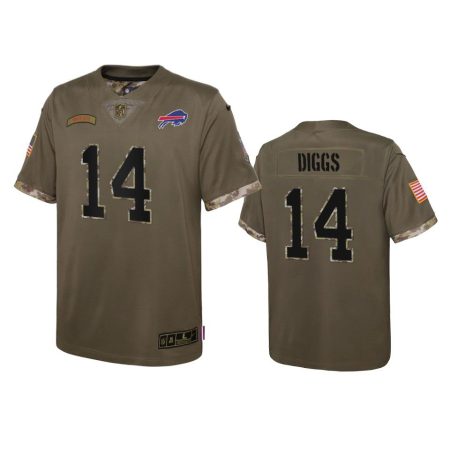 Youth Buffalo Bills Stefon Diggs Olive 2022 Salute To Service Limited Jersey
