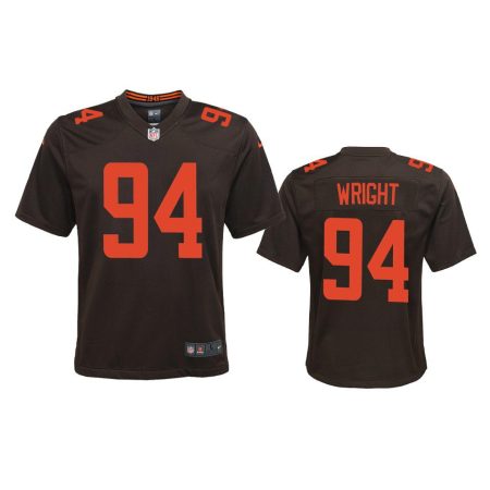 Youth Browns Alex Wright Brown Alternate Game Jersey
