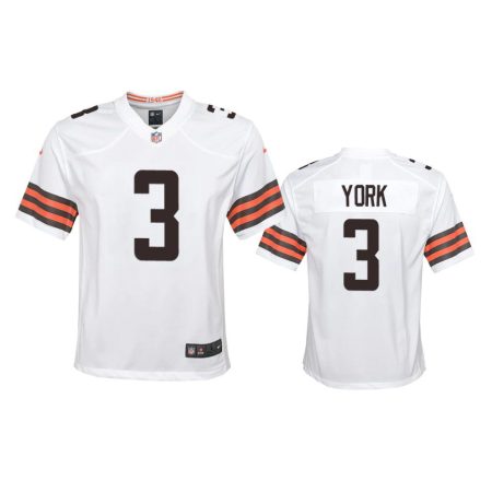 Youth Browns Cade York White Game Jersey