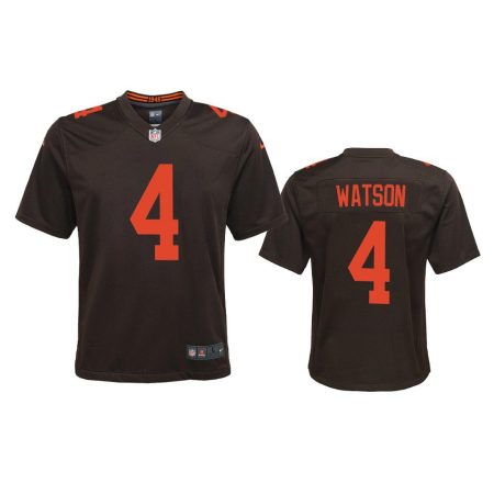Youth Browns Deshaun Watson Brown Alternate Game Jersey
