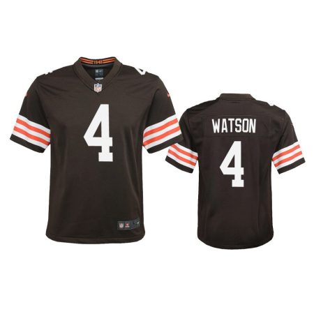 Youth Browns Deshaun Watson Brown Game Jersey