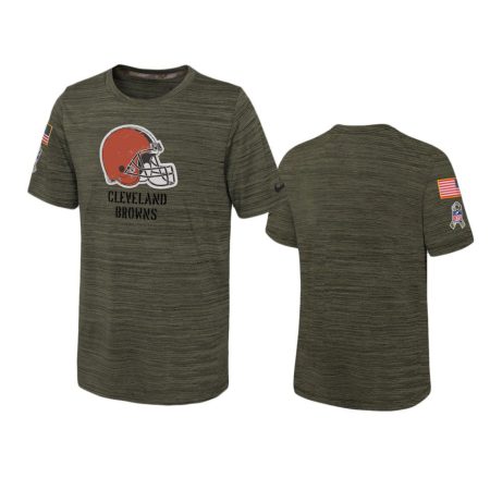 Youth Cleveland Browns Olive 2022 Salute To Service Velocity T-Shirt