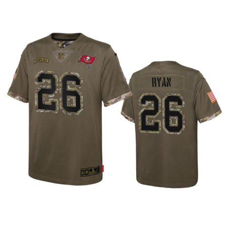Youth Tampa Bay Buccaneers Logan Ryan Olive 2022 Salute To Service Limited Jersey