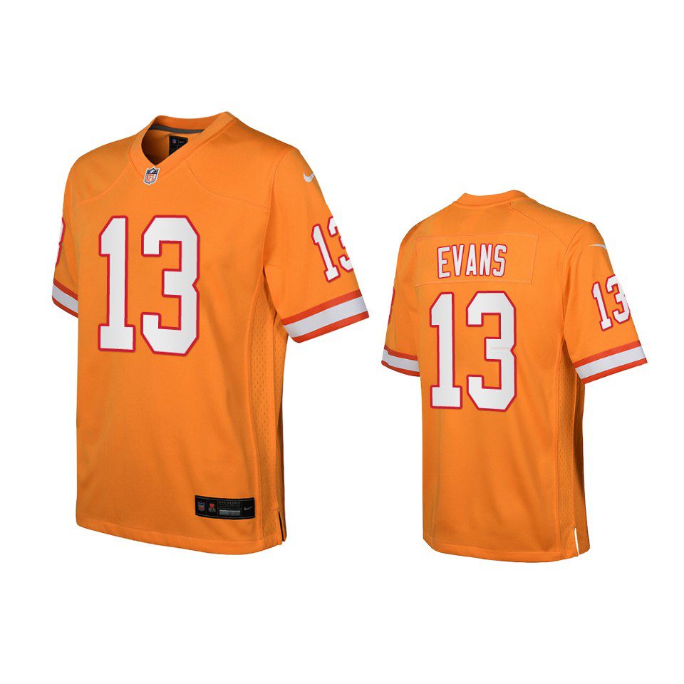 Youth Buccaneers Mike Evans Orange Throwback Game Jersey 1 youth buccaneers mike evans throwback game orange jersey