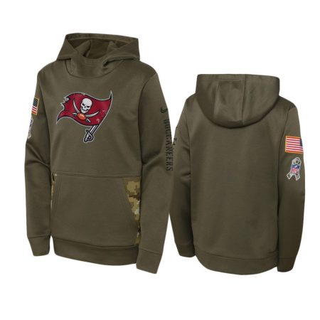 Youth Tampa Bay Buccaneers Olive 2022 Salute to Service Performance Hoodie