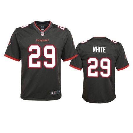 Youth Buccaneers Rachaad White Pewter Alternate Game Jersey
