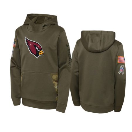 Youth Arizona Cardinals Olive 2022 Salute to Service Performance Hoodie