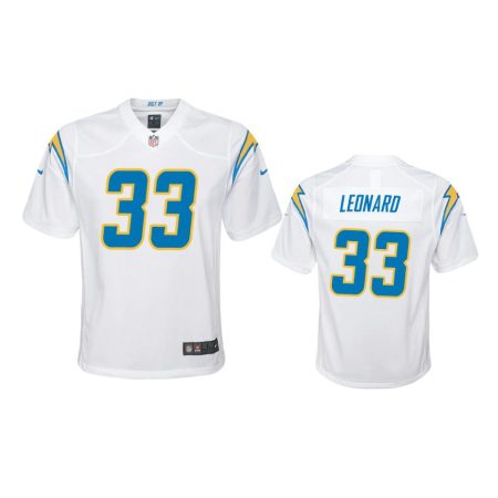 Youth Chargers Deane Leonard White Game Jersey