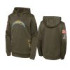 Youth Los Angeles Chargers Olive 2022 Salute to Service Performance Hoodie 2 youth chargers olive 2022 salute to service hoodie