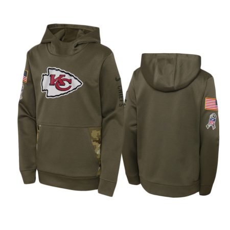 Youth Kansas City Chiefs Olive 2022 Salute to Service Performance Hoodie