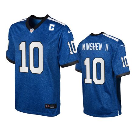 Youth Colts Gardner Minshew II Royal Indiana Nights Game Jersey