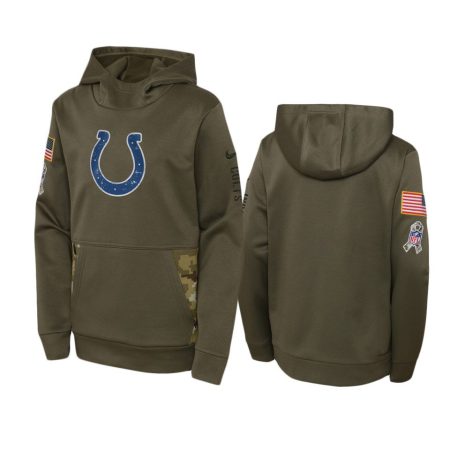 Youth Indianapolis Colts Olive 2022 Salute to Service Performance Hoodie