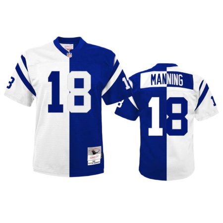 Indianapolis Colts Peyton Manning White Royal Split Legacy Replica Jersey - Youth