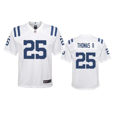 Youth Colts Rodney Thomas II White Game Jersey