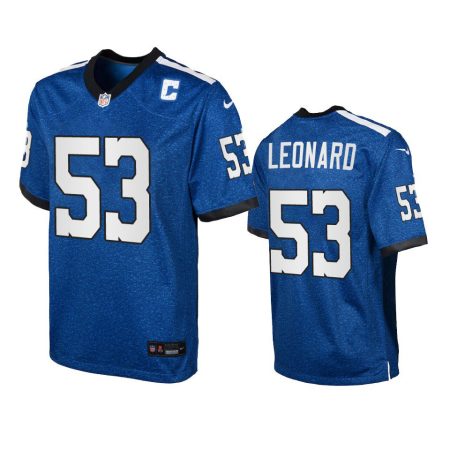 Youth Colts Shaquille Leonard Royal Indiana Nights Game Jersey