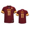 Youth Commanders Carson Wentz Burgundy 90th Anniversary Game Jersey 3 youth commanders carson wentz game 90th anniversary burgundy jersey