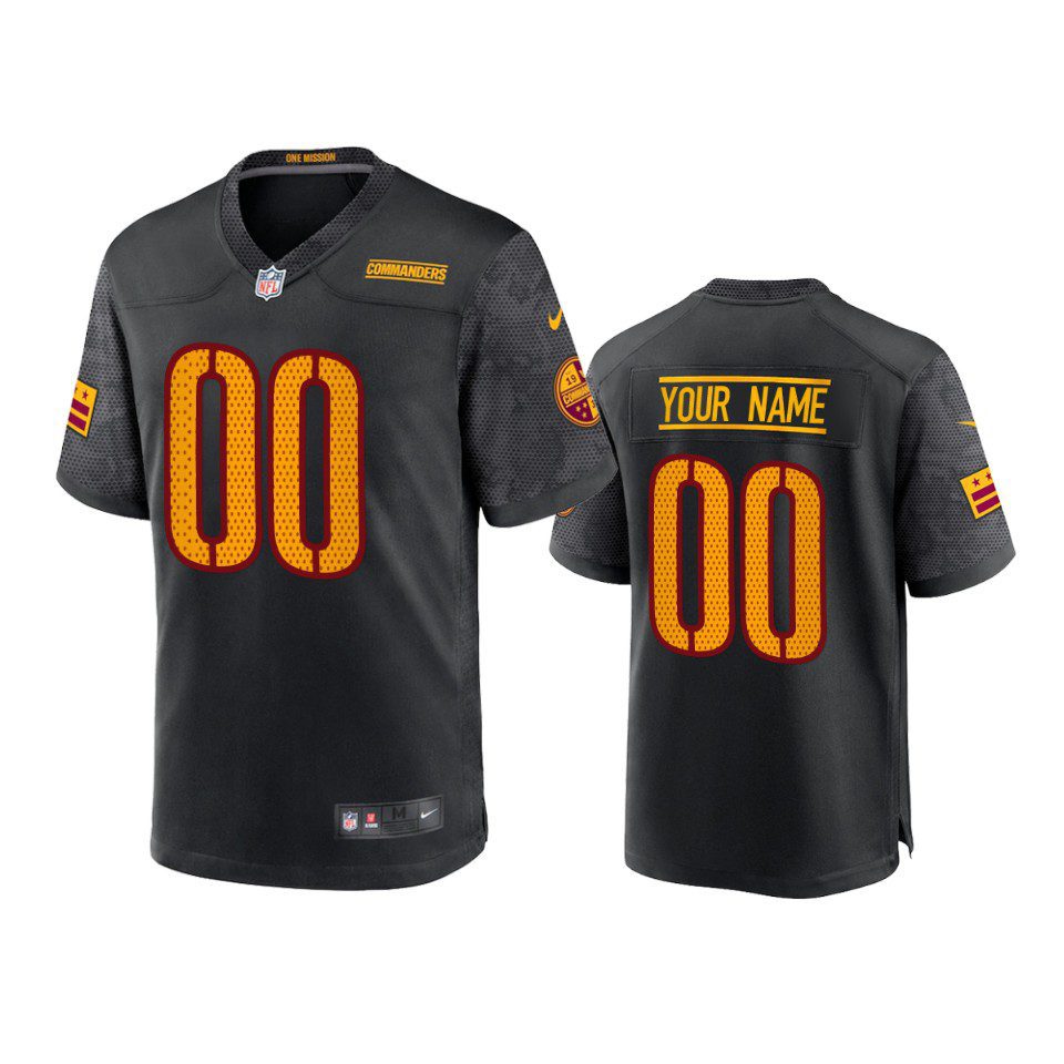 Youth Commanders Custom Black Alternate Game Jersey 1 youth commanders custom alternate game black jersey