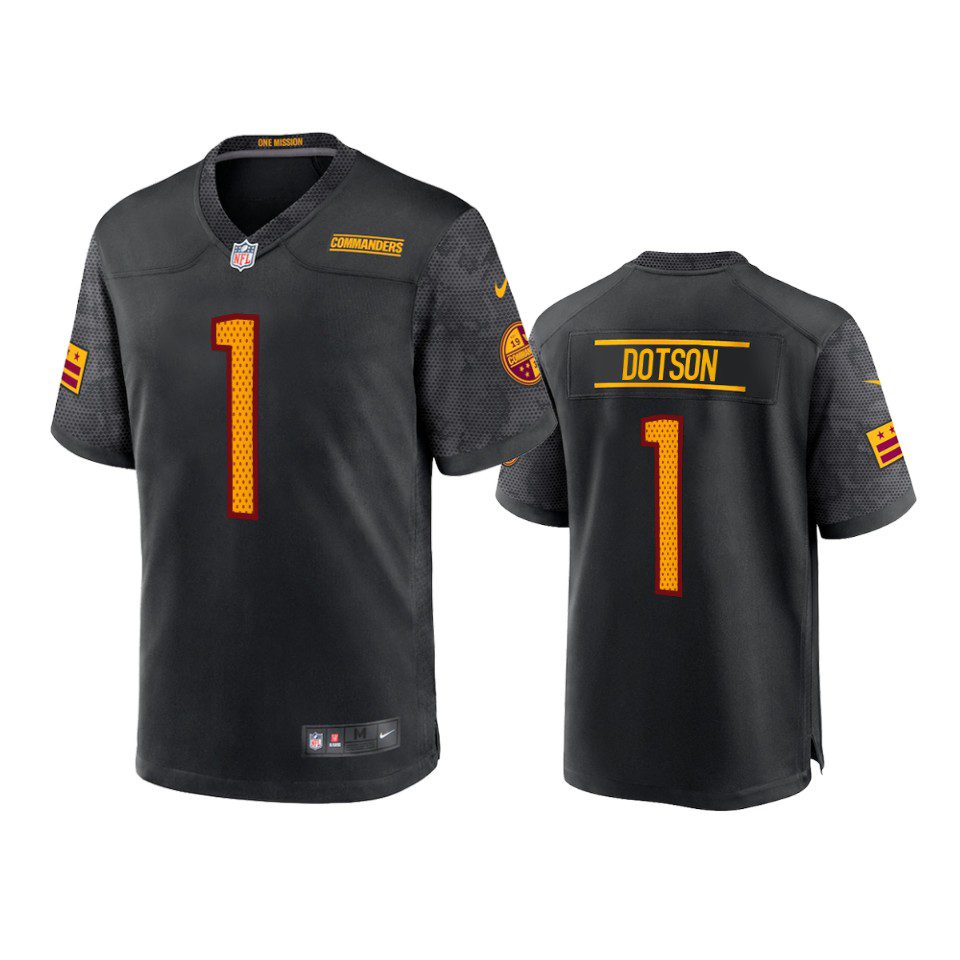 Youth Commanders Jahan Dotson Black Alternate Game Jersey 1 youth commanders jahan dotson alternate game black jersey