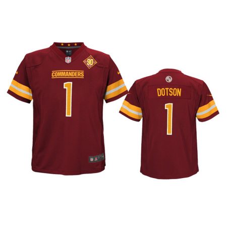 Youth Commanders Jahan Dotson Burgundy 90th Anniversary Game Jersey