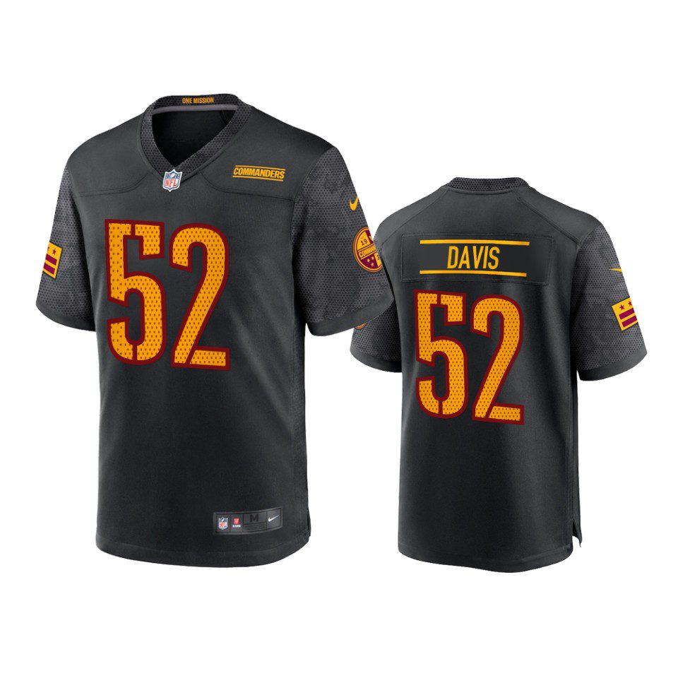 Youth Commanders Jamin Davis Black Alternate Game Jersey 1 youth commanders jamin davis alternate game black jersey