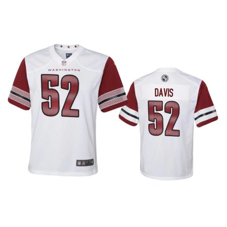 Youth Commanders Jamin Davis White Game Jersey
