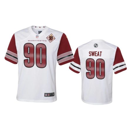 Youth Commanders Montez Sweat White 90th Anniversary Game Jersey