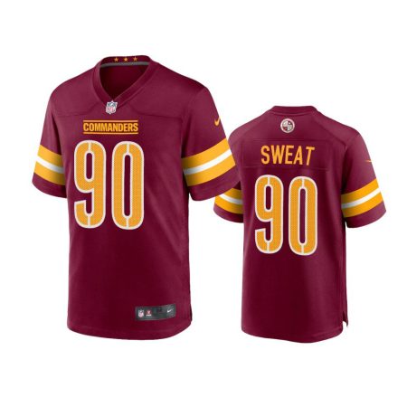 Youth Commanders Montez Sweat Burgundy Gold Game Jersey